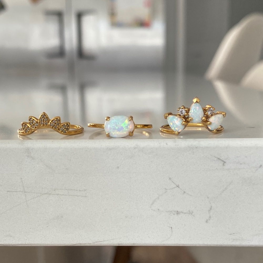 Local Eclectic opal stacking ring set - Picture 2 of 2